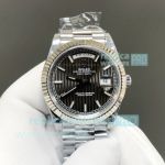 8+ Factory Swiss Copy Rolex Day-Date Gain Weight Black Vertical Stripe Face President Watch 